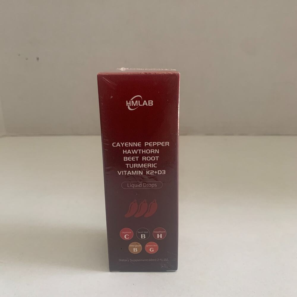 Cayenne Pepper Hawthorn Beet Root Turmeric Vitamin K2+D3 Liquid Drops 60ML New - Picture 8 of 8